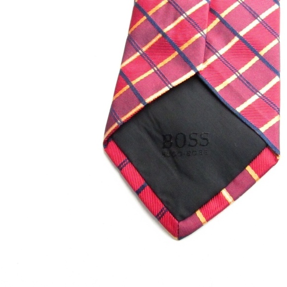 Hugo Boss Black Label Tie Plaid 100% Silk Multicol - Picture 4 of 5